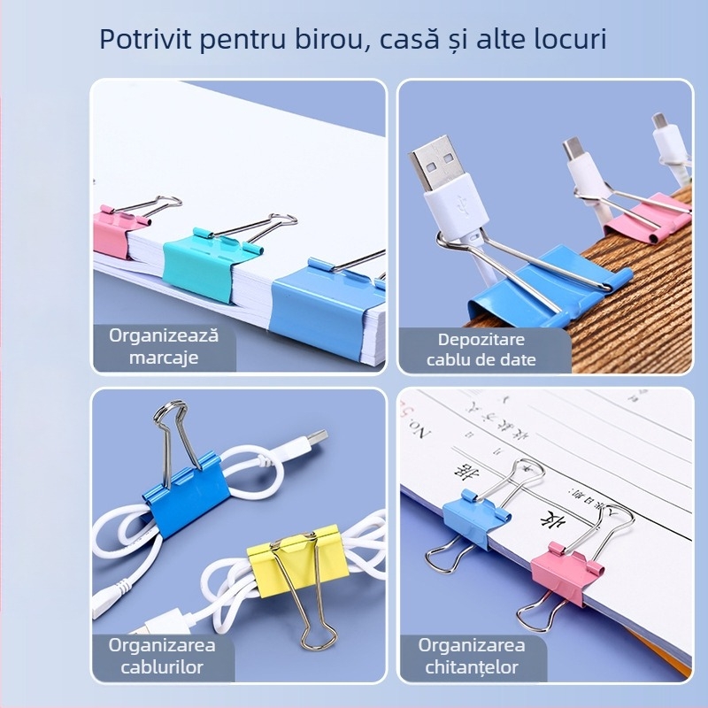 Wengu clip metal pentru birou, gol, în formă de coadă