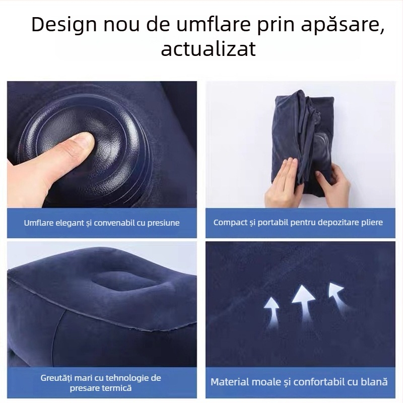 Suport portabil gonflabil pentru picioare Bridgeon ZJM-AY030, PVC catifelare, grosime 0,45 mm, dimensiuni 42×30×32 cm, greutate 330–600 g