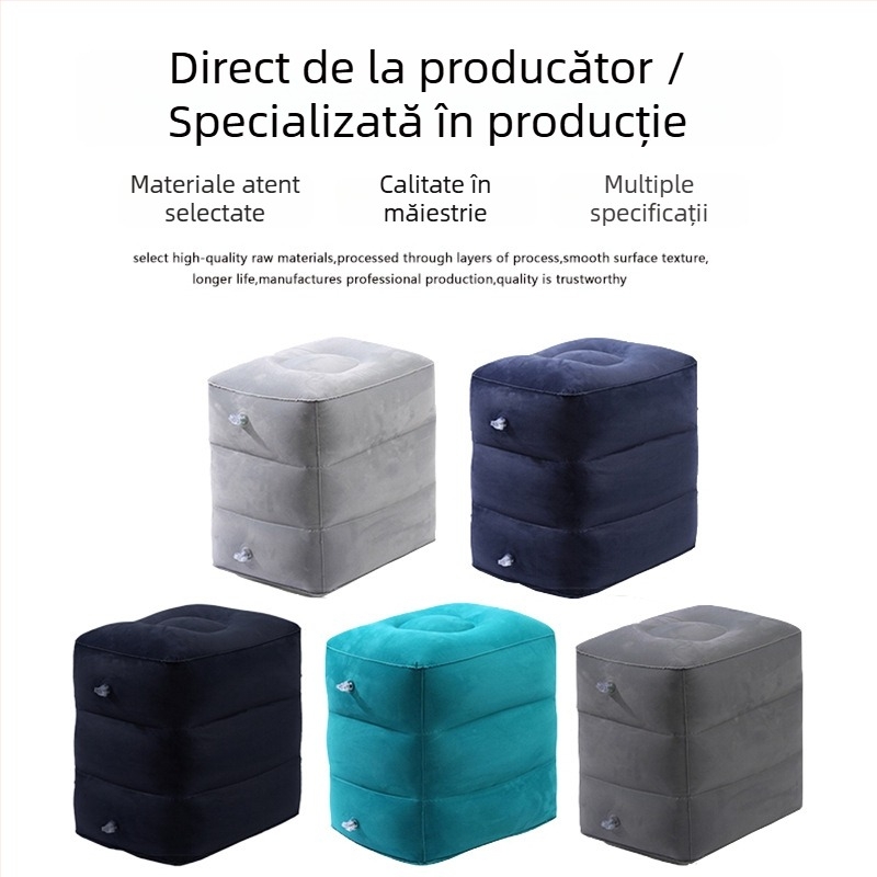 Suport portabil gonflabil pentru picioare Bridgeon ZJM-AY030, PVC catifelare, grosime 0,45 mm, dimensiuni 42×30×32 cm, greutate 330–600 g