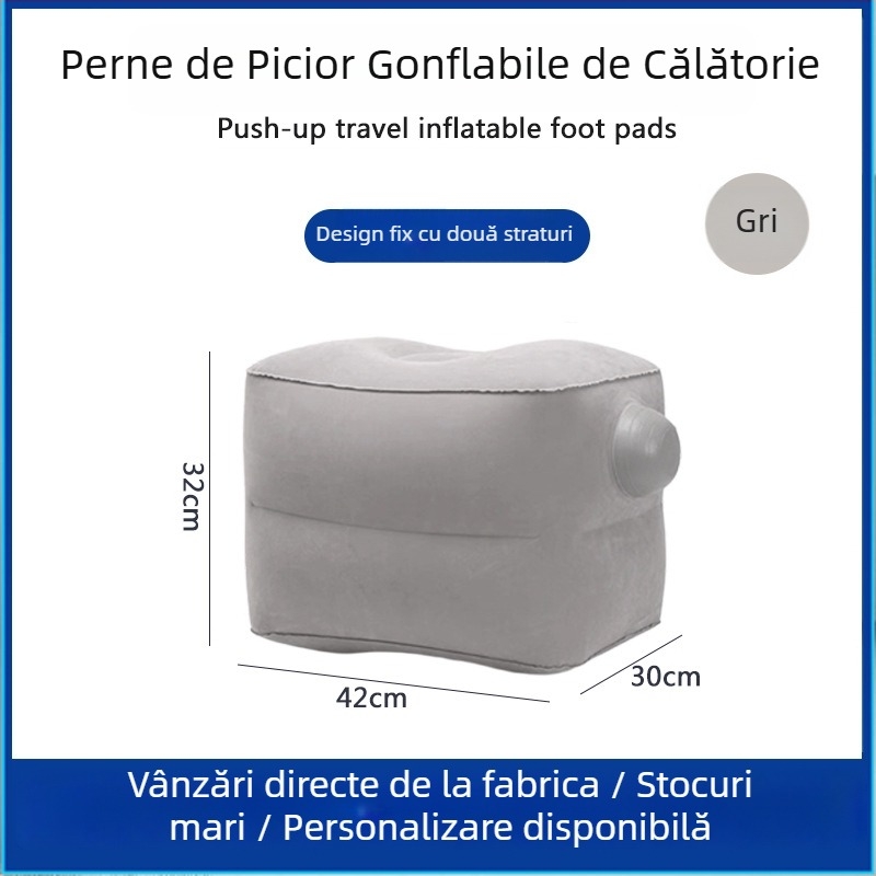 Suport portabil gonflabil pentru picioare Bridgeon ZJM-AY030, PVC catifelare, grosime 0,45 mm, dimensiuni 42×30×32 cm, greutate 330–600 g