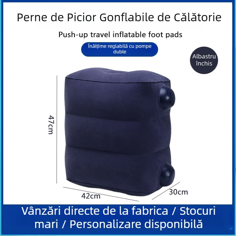 Suport portabil gonflabil pentru picioare Bridgeon ZJM-AY030, PVC catifelare, grosime 0,45 mm, dimensiuni 42×30×32 cm, greutate 330–600 g