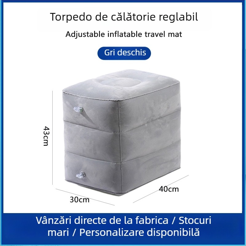 Suport portabil gonflabil pentru picioare Bridgeon ZJM-AY030, PVC catifelare, grosime 0,45 mm, dimensiuni 42×30×32 cm, greutate 330–600 g