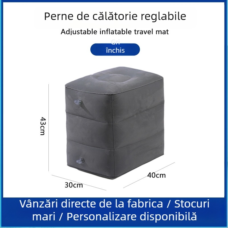 Suport portabil gonflabil pentru picioare Bridgeon ZJM-AY030, PVC catifelare, grosime 0,45 mm, dimensiuni 42×30×32 cm, greutate 330–600 g