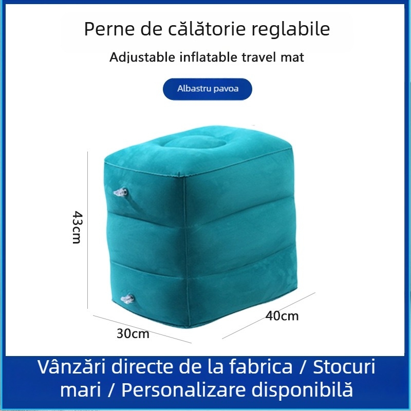 Suport portabil gonflabil pentru picioare Bridgeon ZJM-AY030, PVC catifelare, grosime 0,45 mm, dimensiuni 42×30×32 cm, greutate 330–600 g
