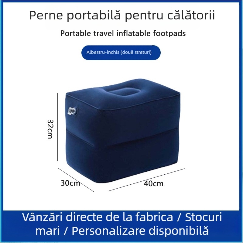 Suport portabil gonflabil pentru picioare Bridgeon ZJM-AY030, PVC catifelare, grosime 0,45 mm, dimensiuni 42×30×32 cm, greutate 330–600 g