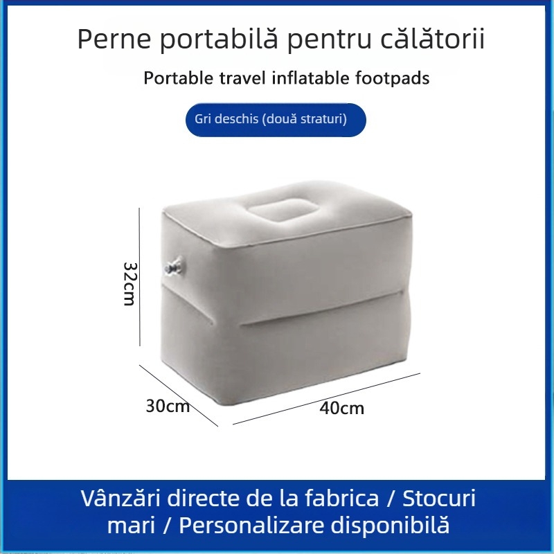 Suport portabil gonflabil pentru picioare Bridgeon ZJM-AY030, PVC catifelare, grosime 0,45 mm, dimensiuni 42×30×32 cm, greutate 330–600 g