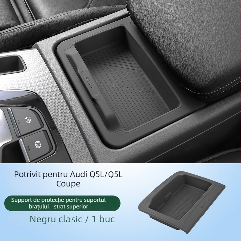 Pad de depozitare din silicon pentru cotieră, pentru Audi Q5L, compatibil cu A4/A6L; fabricat în Guangzhou, fără personalizare.