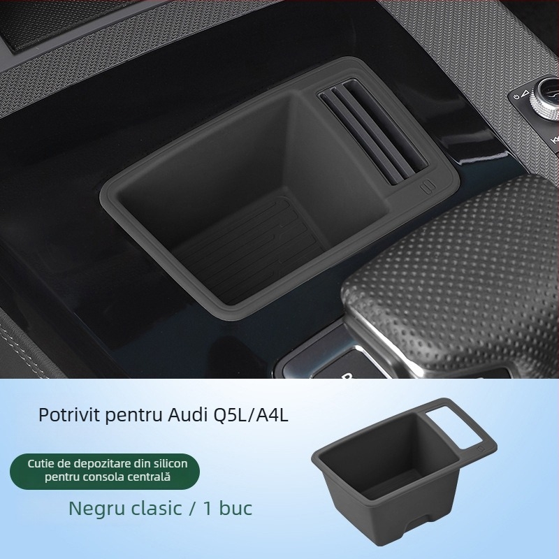 Pad de depozitare din silicon pentru cotieră, pentru Audi Q5L, compatibil cu A4/A6L; fabricat în Guangzhou, fără personalizare.