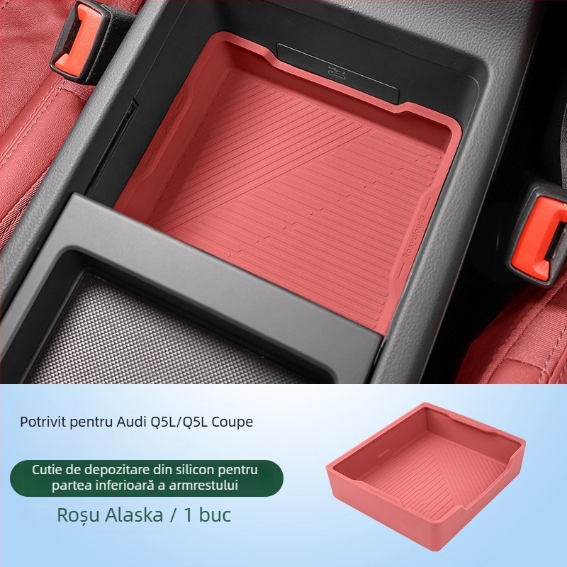 Pad de depozitare din silicon pentru cotieră, pentru Audi Q5L, compatibil cu A4/A6L; fabricat în Guangzhou, fără personalizare.