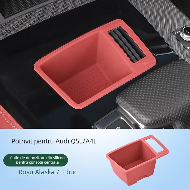 Pad de depozitare din silicon pentru cotieră, pentru Audi Q5L, compatibil cu A4/A6L; fabricat în Guangzhou, fără personalizare.
