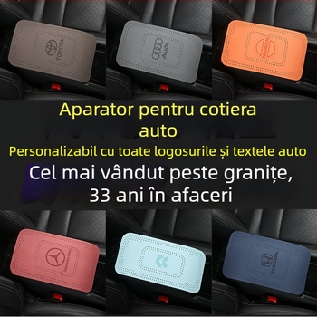 Covoraș pentru cotiera auto din suede, marca CHE AI REN/STARPARTNER, personalizabil cu logo