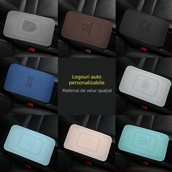 Covoraș pentru cotiera auto din suede, marca CHE AI REN/STARPARTNER, personalizabil cu logo