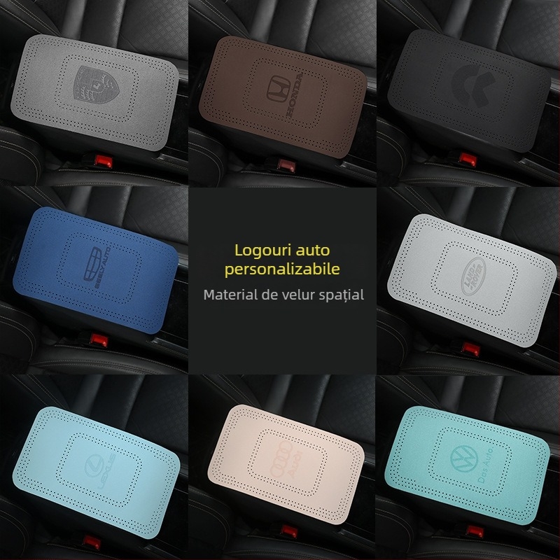 Covoraș pentru cotiera auto din suede, marca CHE AI REN/STARPARTNER, personalizabil cu logo