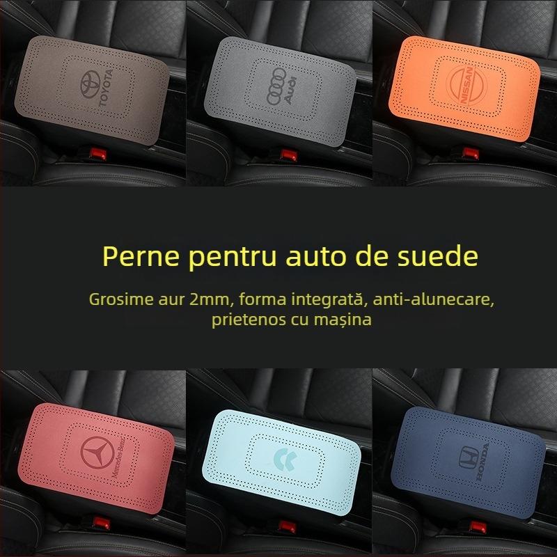 Covoraș pentru cotiera auto din suede, marca CHE AI REN/STARPARTNER, personalizabil cu logo