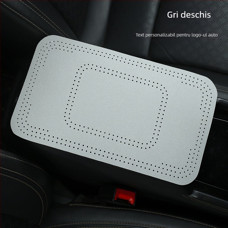 Covoraș pentru cotiera auto din suede, marca CHE AI REN/STARPARTNER, personalizabil cu logo