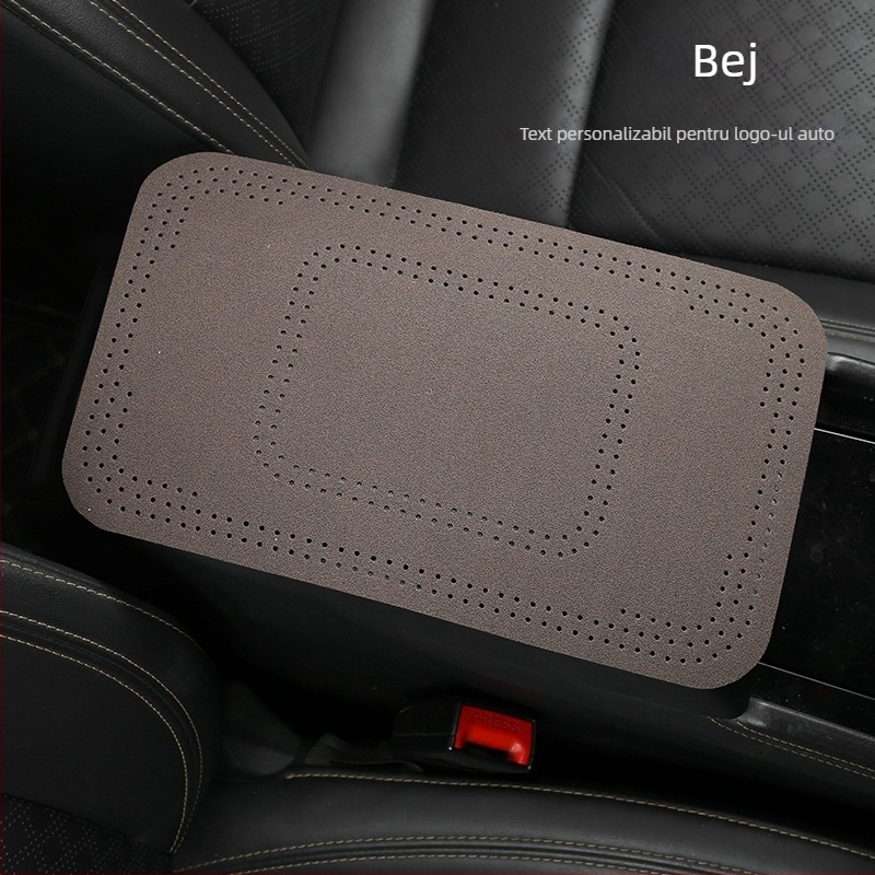 Covoraș pentru cotiera auto din suede, marca CHE AI REN/STARPARTNER, personalizabil cu logo