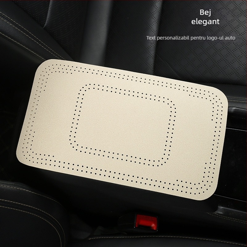 Covoraș pentru cotiera auto din suede, marca CHE AI REN/STARPARTNER, personalizabil cu logo