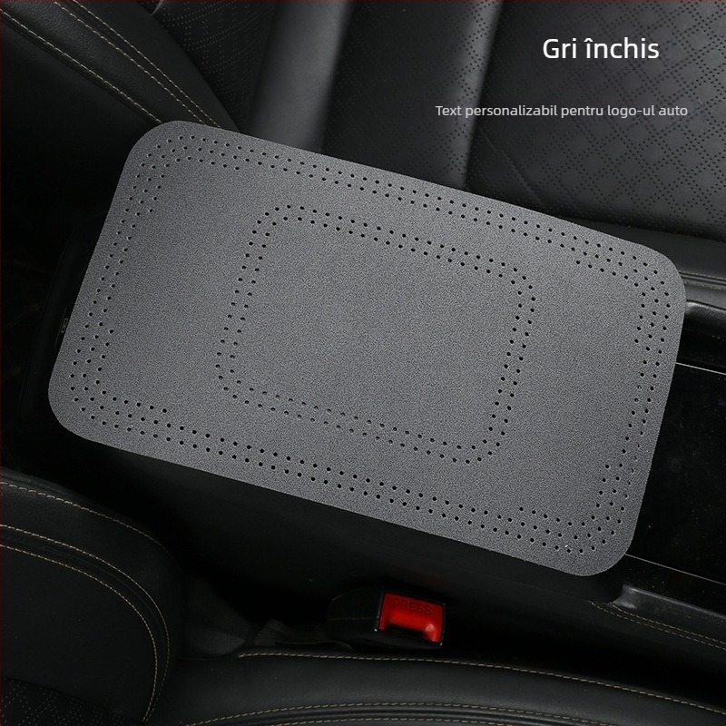 Covoraș pentru cotiera auto din suede, marca CHE AI REN/STARPARTNER, personalizabil cu logo