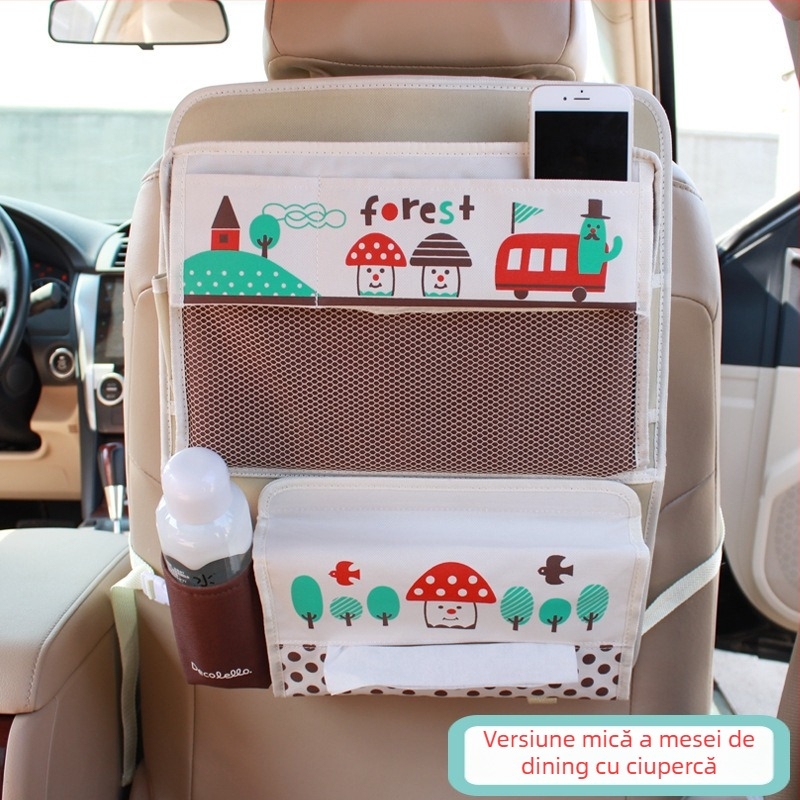 Organizator pentru spatele scaunului auto – țesătură Oxford, capacitate mare, model desen animat, imprimare logo