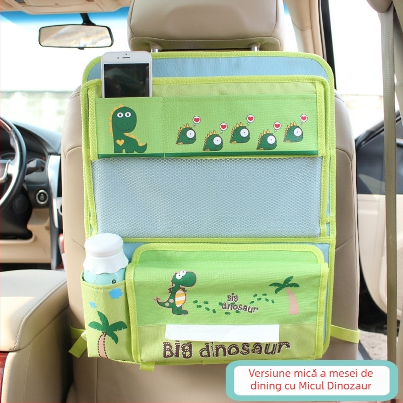 Organizator pentru spatele scaunului auto – țesătură Oxford, capacitate mare, model desen animat, imprimare logo