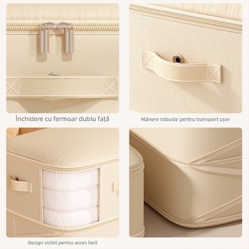 Sac de depozitare pentru pături, capacitate mare, țesătură twill, formă cubică, model SND1101