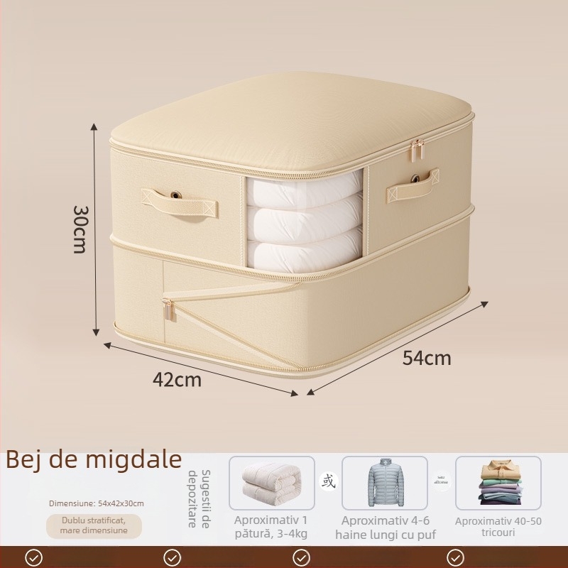 Sac de depozitare pentru pături, capacitate mare, țesătură twill, formă cubică, model SND1101