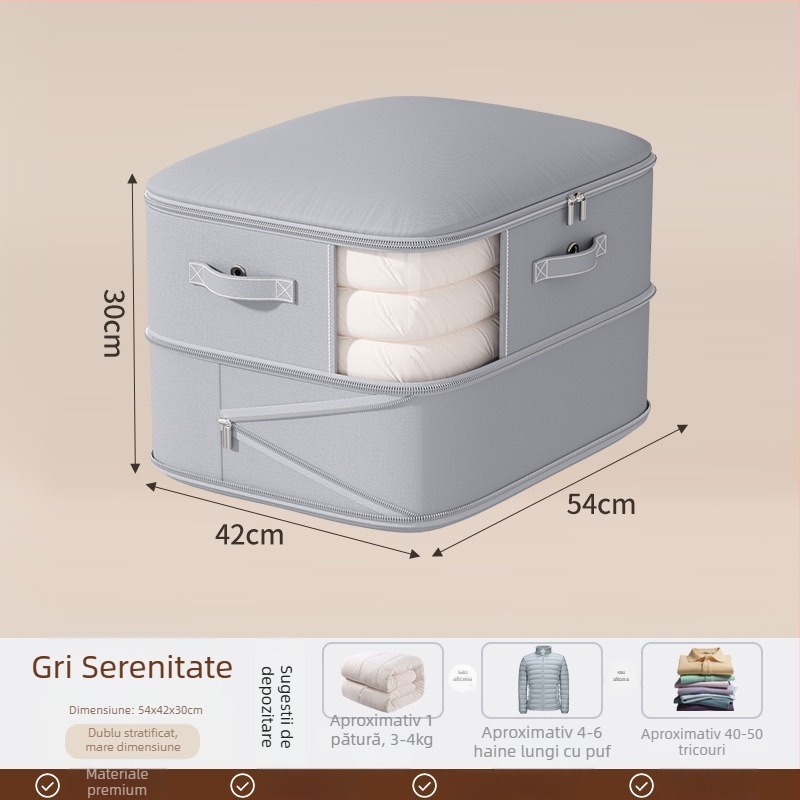 Sac de depozitare pentru pături, capacitate mare, țesătură twill, formă cubică, model SND1101