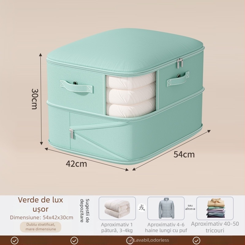 Sac de depozitare pentru pături, capacitate mare, țesătură twill, formă cubică, model SND1101