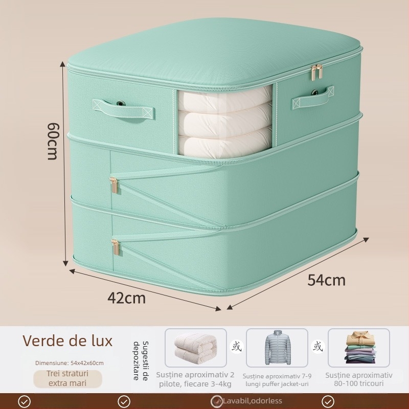 Sac de depozitare pentru pături, capacitate mare, țesătură twill, formă cubică, model SND1101