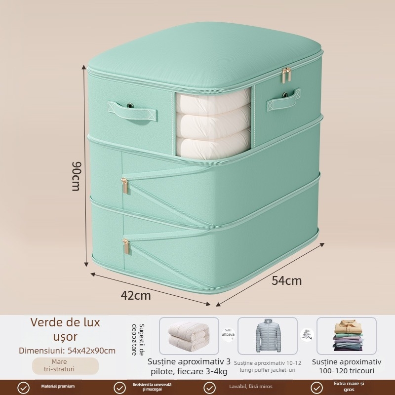 Sac de depozitare pentru pături, capacitate mare, țesătură twill, formă cubică, model SND1101