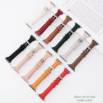 Apple Watch S10 curea din piele artificială — design retro, vară 2025, stil elegant minimalist pentru afaceri și uz zilnic