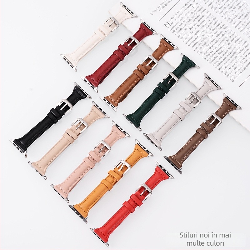 Apple Watch S10 curea din piele artificială — design retro, vară 2025, stil elegant minimalist pentru afaceri și uz zilnic