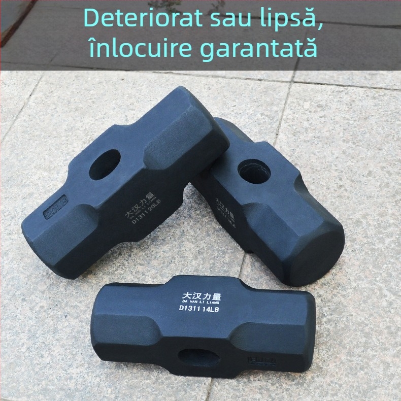 Ciocan octagonal, oțel carbon, rezistent la șocuri, mâner din lemn, prelucrare personalizată disponibilă