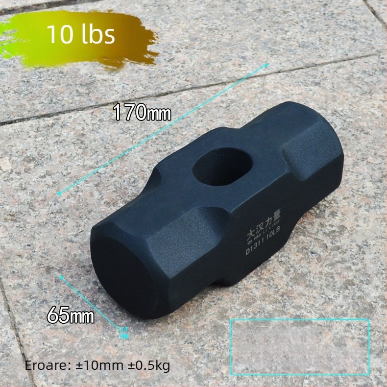 Ciocan octagonal, oțel carbon, rezistent la șocuri, mâner din lemn, prelucrare personalizată disponibilă