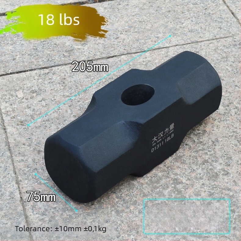 Ciocan octagonal, oțel carbon, rezistent la șocuri, mâner din lemn, prelucrare personalizată disponibilă