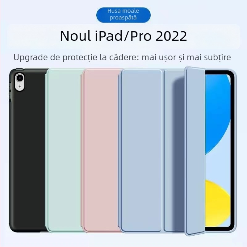 Husă de protecție Vimay pentru iPad, disipare a căldurii, închidere magnetică, suport de prindere, TPU, design embossing, funcție de somn susținută