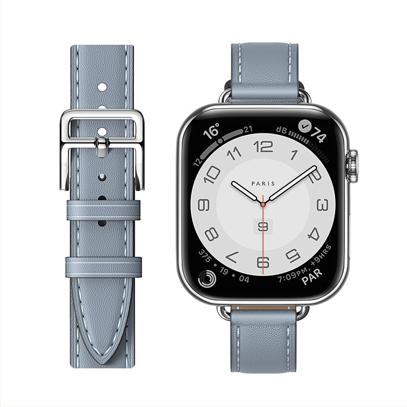 Brățară din piele naturală pentru Apple Watch, cataramă metalică, stil simplu, marcă Neutral