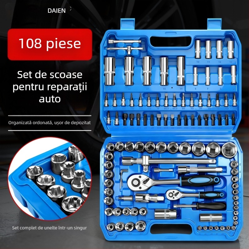 Set unelte auto pentru reparații cu cheie ratchetă și set de chei tubulare — oțel carbon, Dane Tools