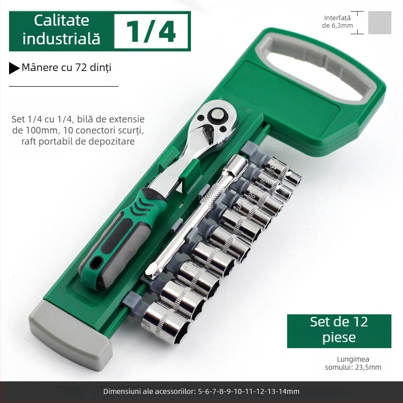 Set unelte auto pentru reparații cu cheie ratchetă și set de chei tubulare — oțel carbon, Dane Tools