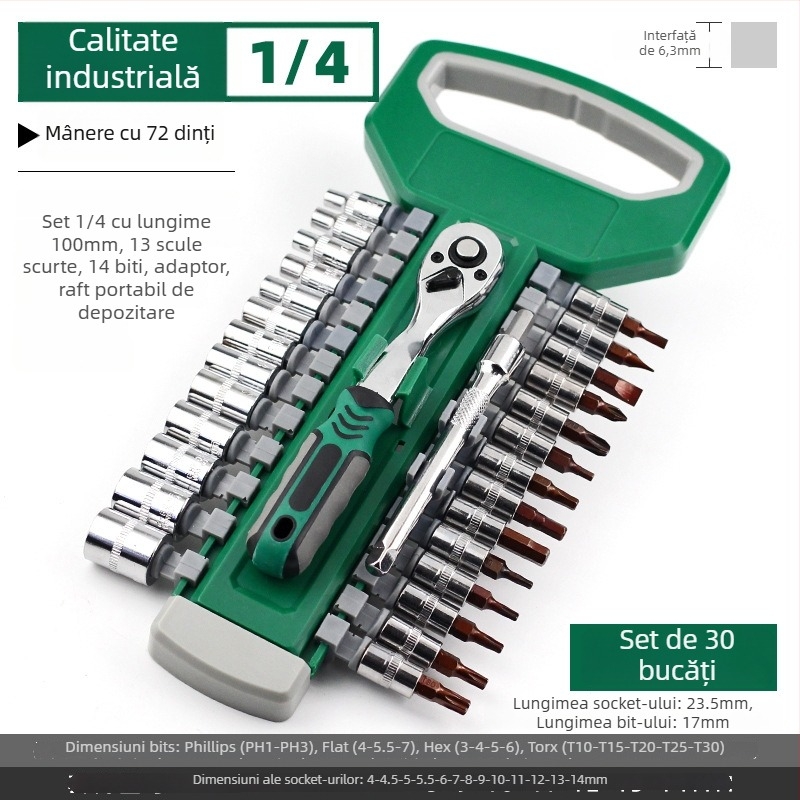 Set unelte auto pentru reparații cu cheie ratchetă și set de chei tubulare — oțel carbon, Dane Tools