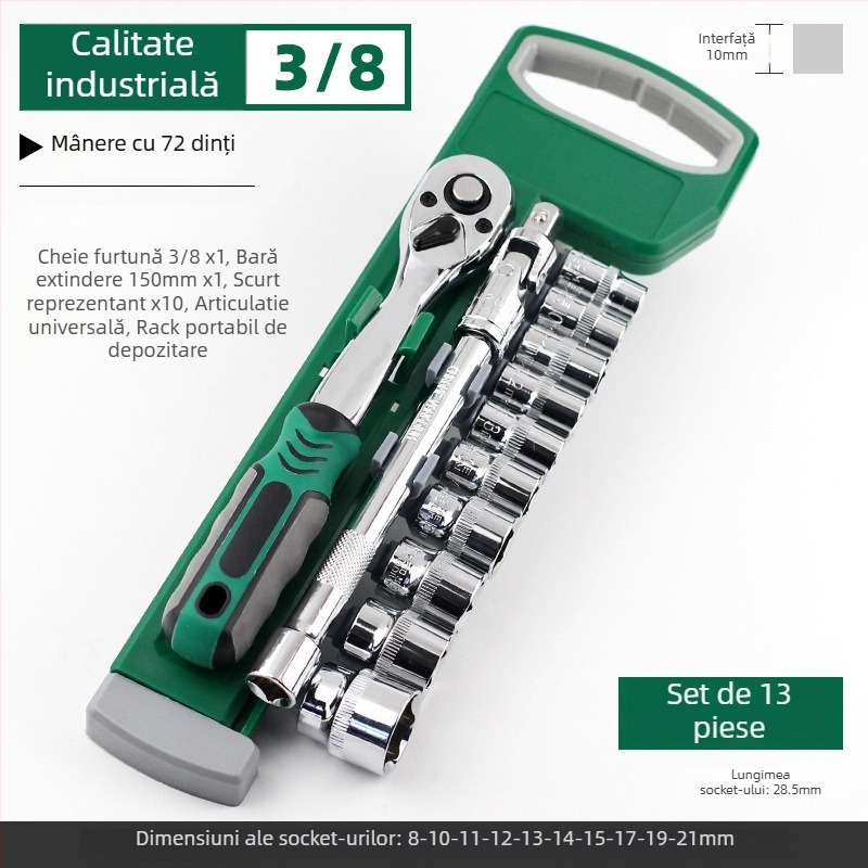 Set unelte auto pentru reparații cu cheie ratchetă și set de chei tubulare — oțel carbon, Dane Tools