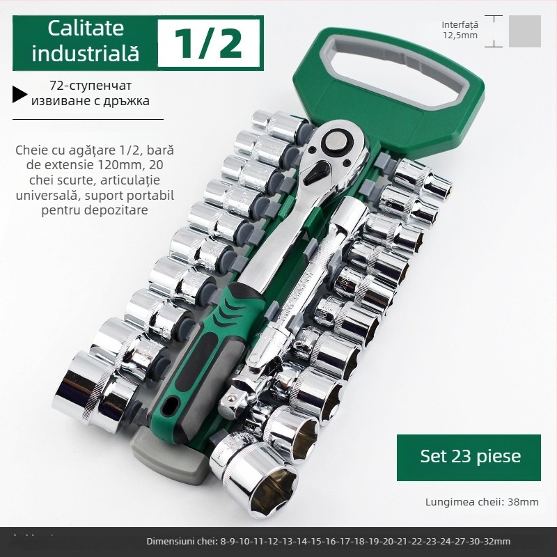 Set unelte auto pentru reparații cu cheie ratchetă și set de chei tubulare — oțel carbon, Dane Tools