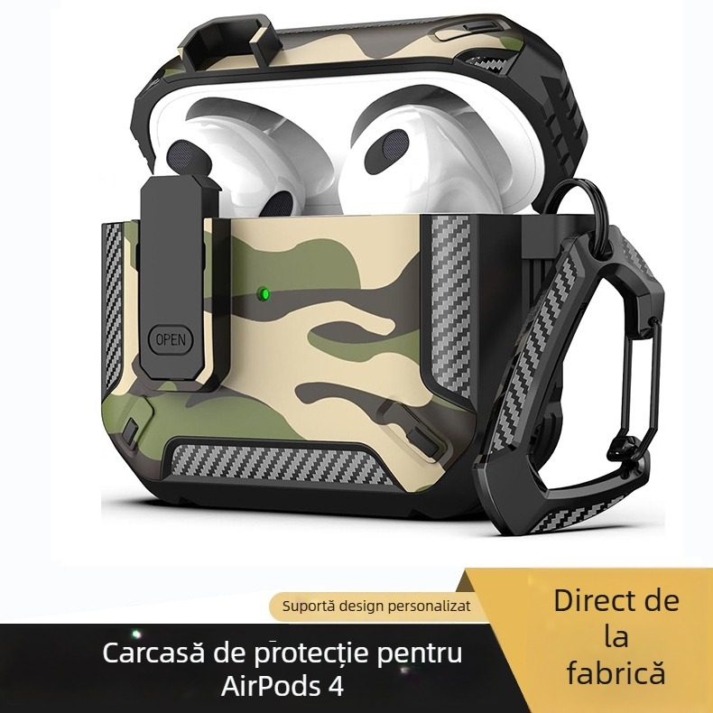 Husă de protecție AirPods Pro 3 și AirPods 4 – TPU, finisaj mat, multifuncțională, personalizabilă, universală