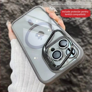 Carcasă pentru telefon cu suport invizibil pentru lentile și folie magnetică pentru lentile, acrilic, presare la cald, rezistent la uzură, anti-cădere, anti-amprente, personalizabilă, compatibilă cu modelul 6043716