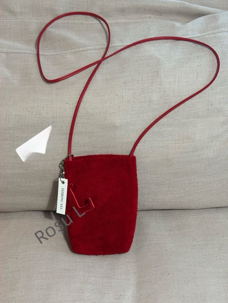 Geantă de telefon din piele naturală, stil bucket, cu buzunar pentru documente, căptușeală poliester, curea pe un umăr, vară 2024