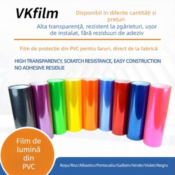 Film pentru faruri din PVC – schimbare de culoare, autocolant pentru faruri, model transparent incolor, instalare cu bandă, marca Yiteng New Material