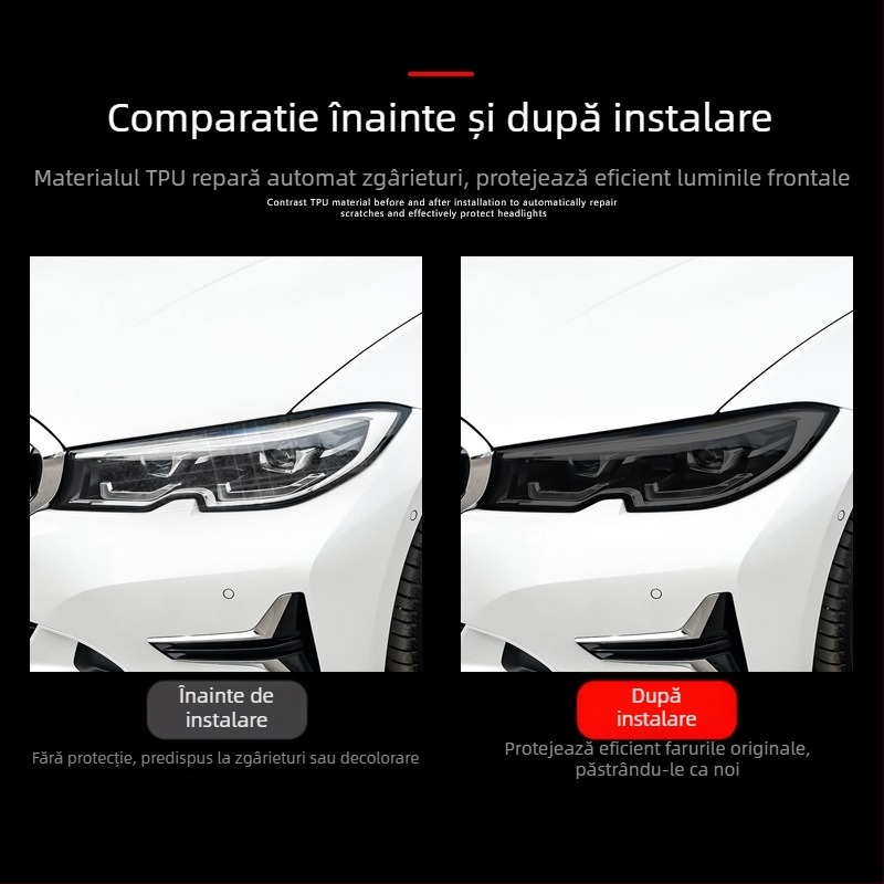 Film TPU pentru faruri auto, protecție transparentă, film de schimbare a culorii, montaj autoadeziv