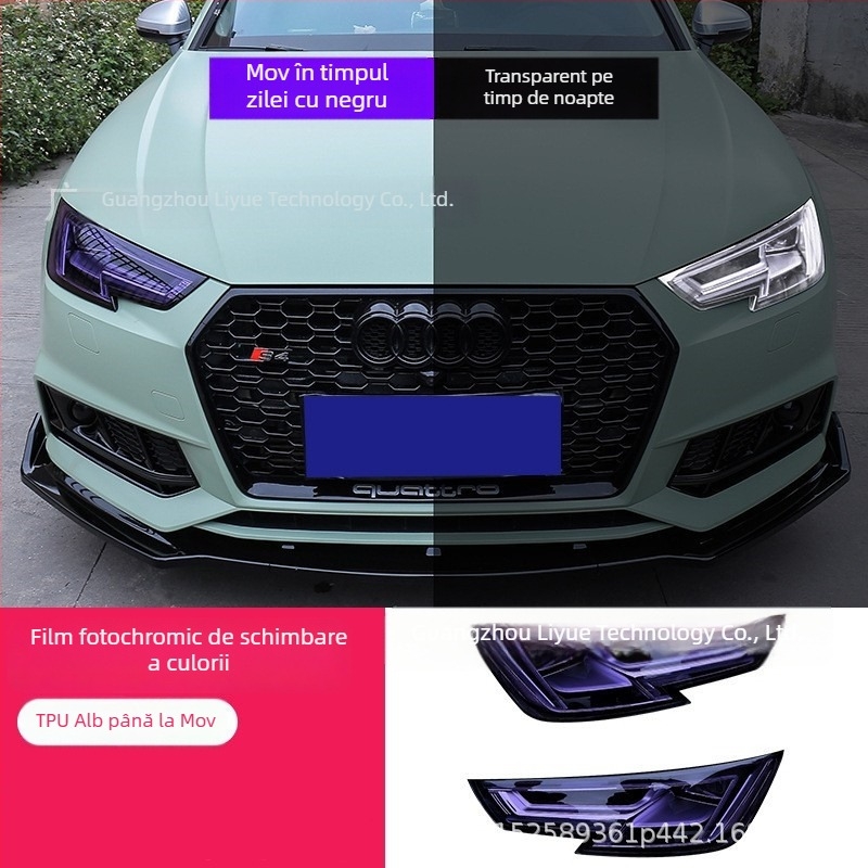 Film TPU pentru faruri auto, protecție transparentă, film de schimbare a culorii, montaj autoadeziv