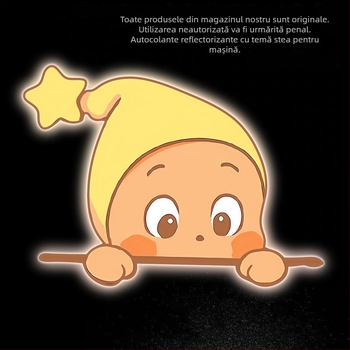 Sticker reflectorizant pentru caroserie – Brand Fan jing; Material: Sticker; Tip: sticker de avertizare reflectorizant; Montaj: cu ventuză