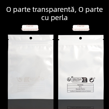 Pungă de ambalare din film CPP perlat, auto-sigilantă, anti-sufocare, pentru bijuterii și ambalarea cadourilor; Material: film CPP; Lungime sigilare: 5–20 cm